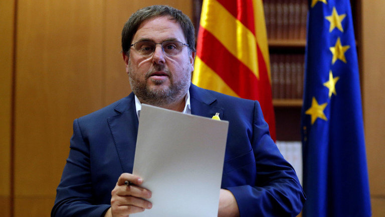 El vicepresidente cesado de la Generalitat, Oriol Junqueras. ALEJANDRO GARCÍA (EFE)