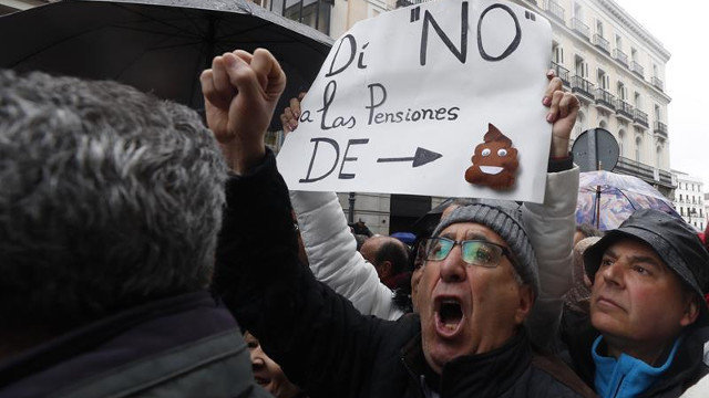 Manifestación a favor del sistema público de pensiones en Madrid. JAVIER LIZÓN