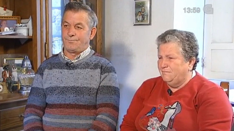 José Abuín y Margarita Gey, padres del Chicle, durante la entrevista. TVG