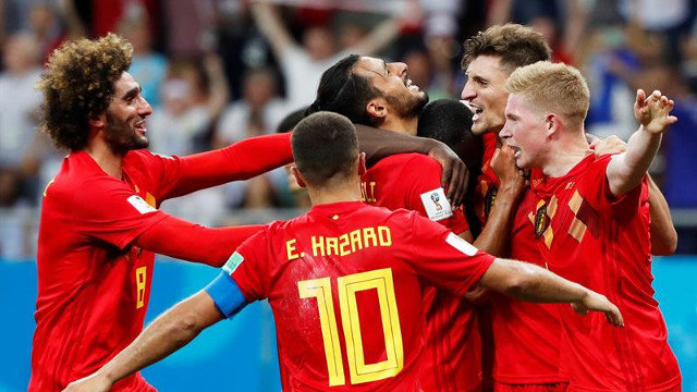 Los jugadores de Bélgica celebran la victoria. FRANCIS R. MALASIG