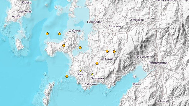 Terremotos registrados en las últimas 72 horas en la provincia de Pontevedra. IGN