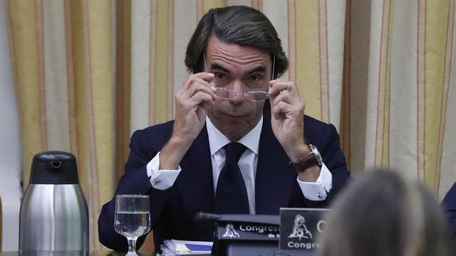 José María Aznar, en el Congreso. JUAN CARLOS HIDALGO (EFE)