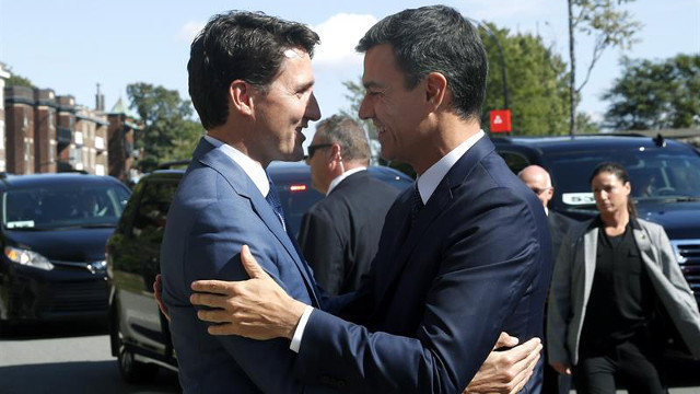 Trudeau con Pedro Sánchez. EFE