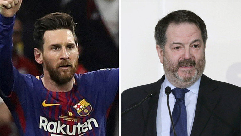 Leo Messi y Bieito Rubido. AEP