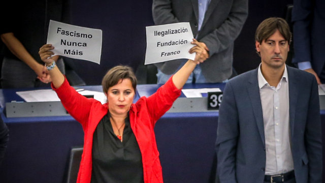 A parlamentaria galega Ana Miranda na Eurocámara. DP