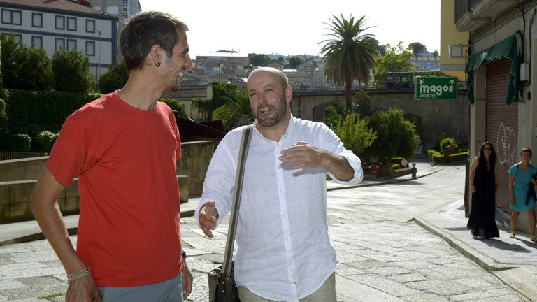 David Bruzos y Luís Villares, en un acto de la campaña de 2016. AEP