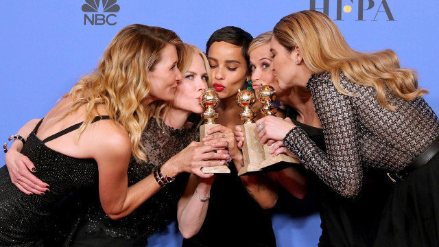 Las actrices de 'Big Little Lies', tras ganar el Globo de Oro a la mejor serie limitada. MIKE NELSON (EFE)