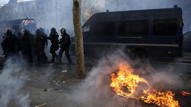 Incidentes en París en las protestas de los chalecos amarillos. EFE