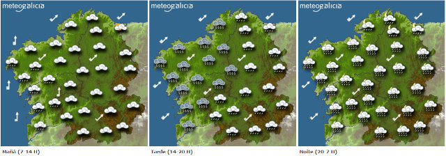 Previsión del tiempo para este domingo en Galicia. METEOGALICIA
