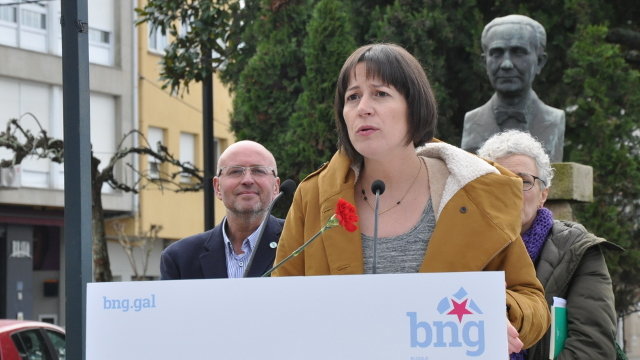 Ana Pontón durante a homenaxe a Castelao en Rianxo. BNG