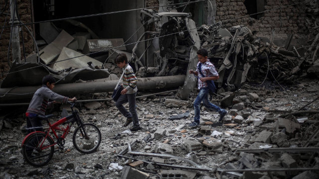 Una imagen devastación de la guerra en Siria.MOHAMMED BADRA (Efe)