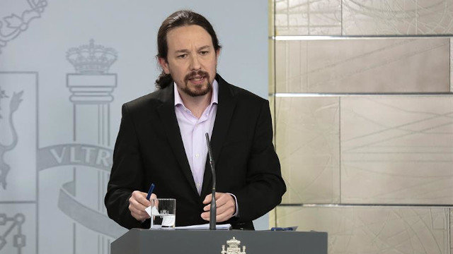 Rolda de prensa de Pablo Iglesias. EFE