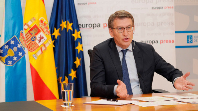 Núñez Feijóo, en el encuentro organizado por Europa Press. EP