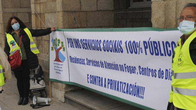 Protesta en Lugo. ADRA ALLÓN