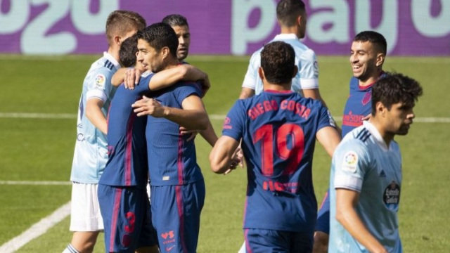 Luis Suárez celebra su gol en Balaídos. LALIGA