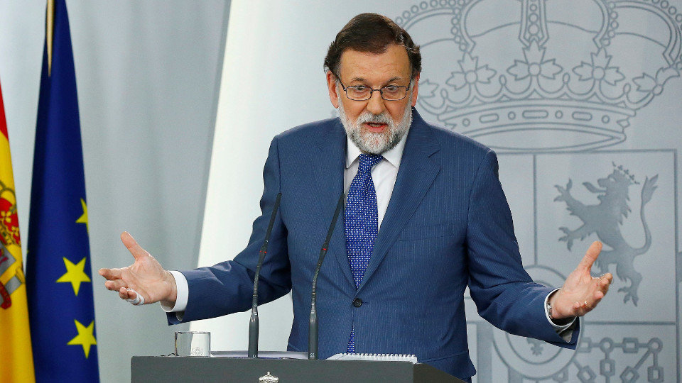 El presidente del gobierno Mariano Rajoy, durante la rueda de prensa conjunta con el primer ministro de Dinamarca. J.P.GANDUL (EFE)