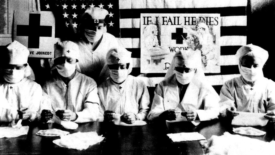 Enfermeras voluntarias de la Cruz Roja que lucharon contra la gripe española. EP