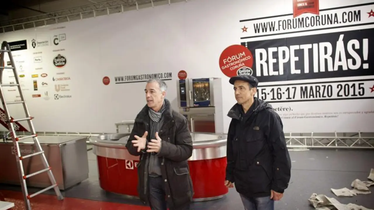 Los dos directores del Fórum Gastronómico, Pep Palau y Jaume von Arend, realizaron hoy una "visita de obras" a ExpoCoruña