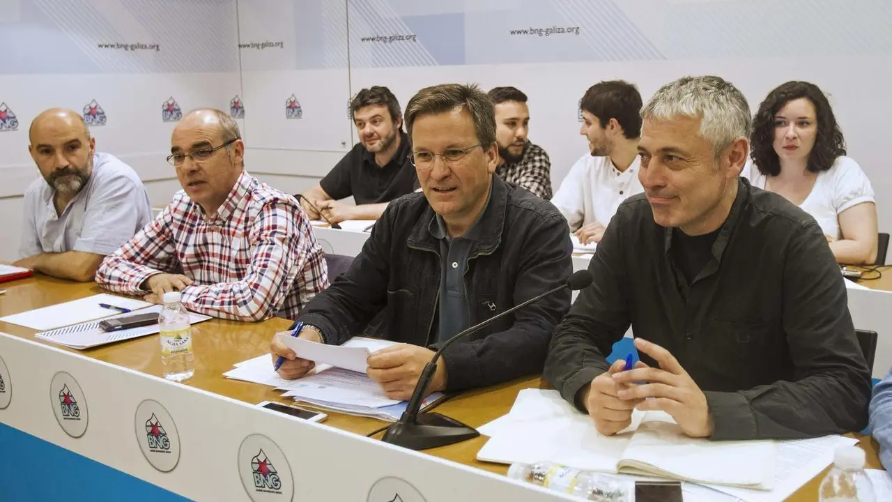 Xavier Vence comparece ante la prensa después de la reunión del Consello Nacional