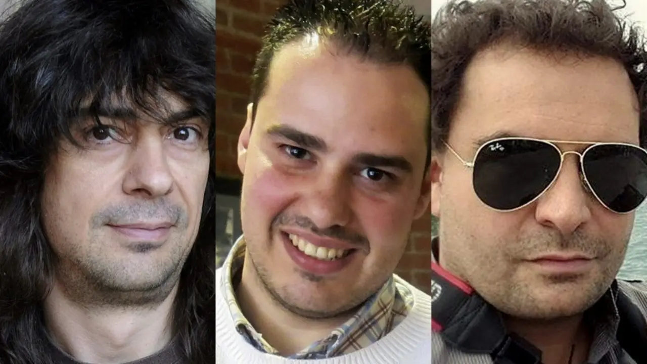 Los tres periodistas desaparecidos: de izquierda a derecha, José Manuel López, Antonio Pampliega y Ángel Sastre