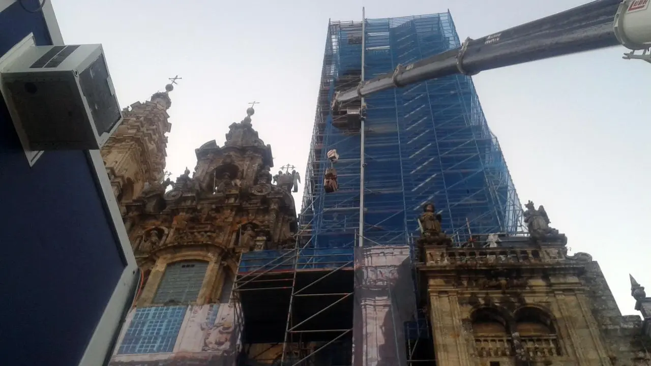 Obras en la catedral de Santiago de Compostela