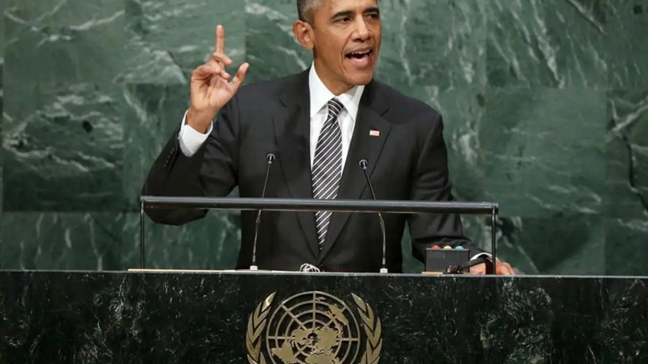 El presidente de los Estados Unidos durante su intervención en la ONU 