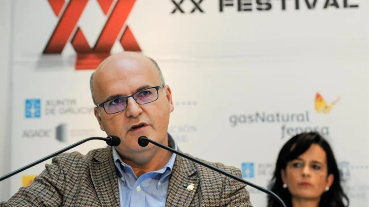 Manuel Baltar durante su intervención en la rueda de prensa ofrecida este lunes para presentar la programación oficial del Festival Internacional de Cine