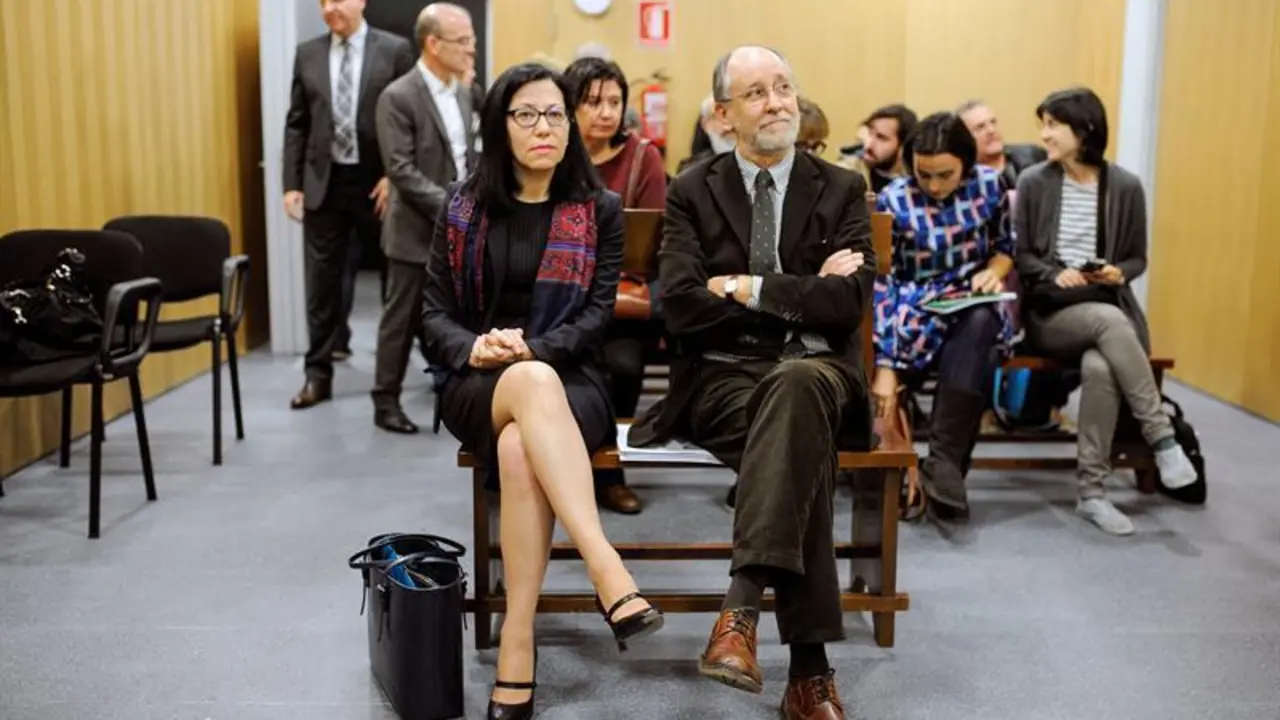 Áurea Soto, en la primera sesión del juicio en el juzgado de lo penal número dos de Ourense