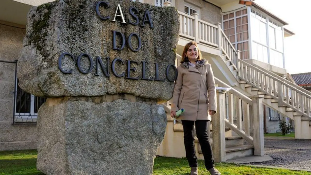 Asunción Morgade, ante la casa consistorial