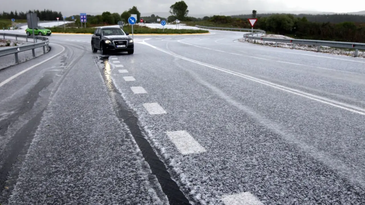 Granizada primaveral en Guntín