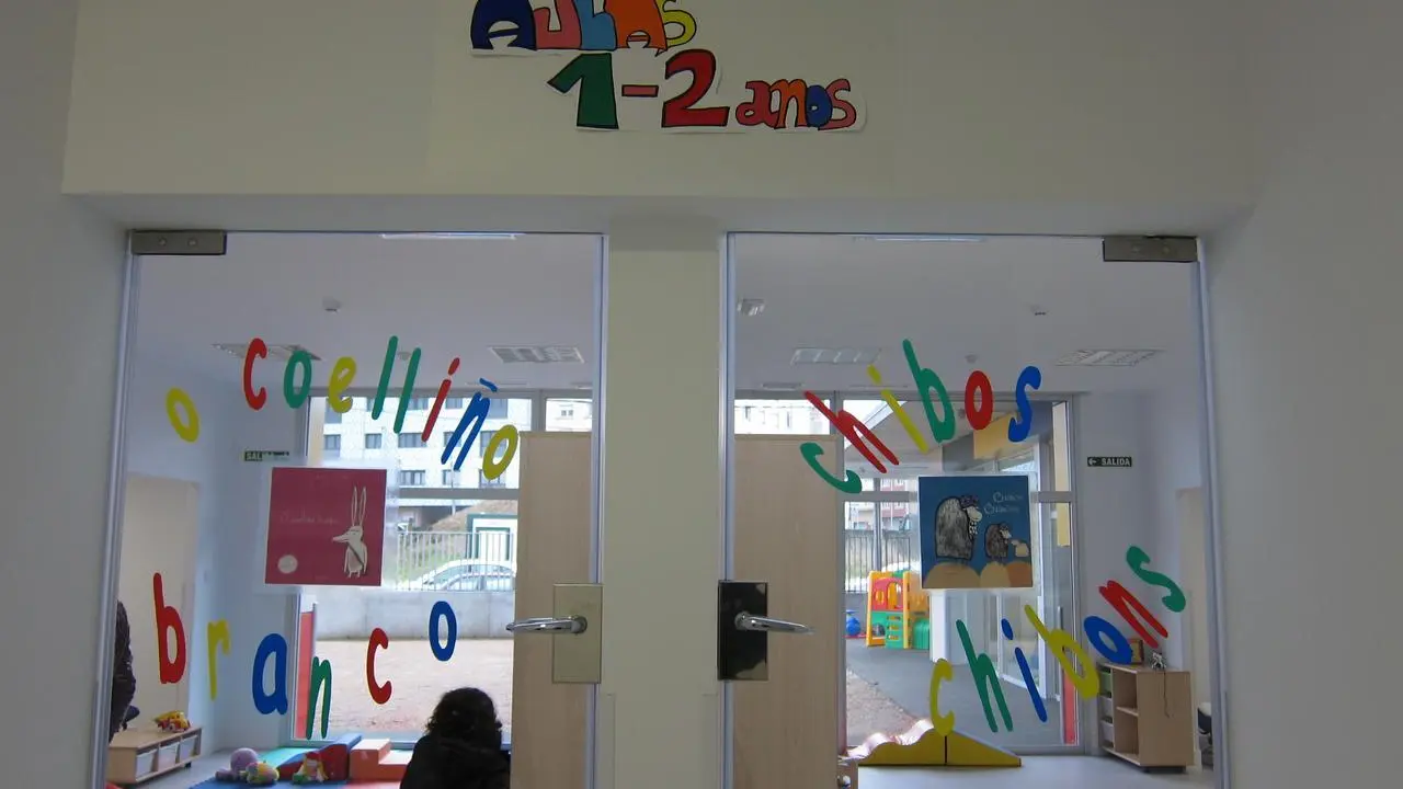 Aula de una de las escuelas infantiles A Galiña Azul