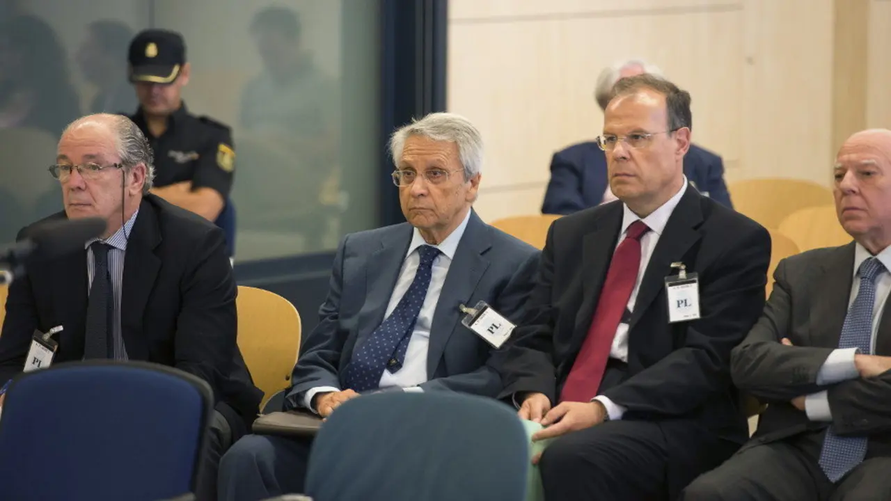 Gorriarán, Gayoso, Pego y Rodríguez Estrada, durante el juicio en 2015. AEP