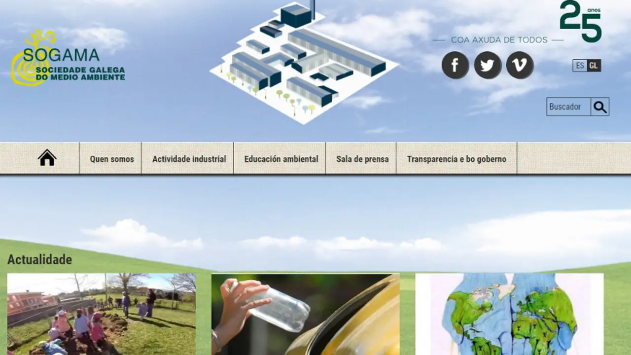 Nova web de Sogama. SOGAMA