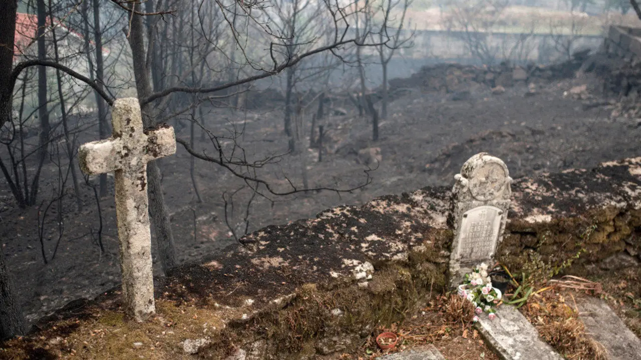 Superficie quemada en Carballeda de Avia