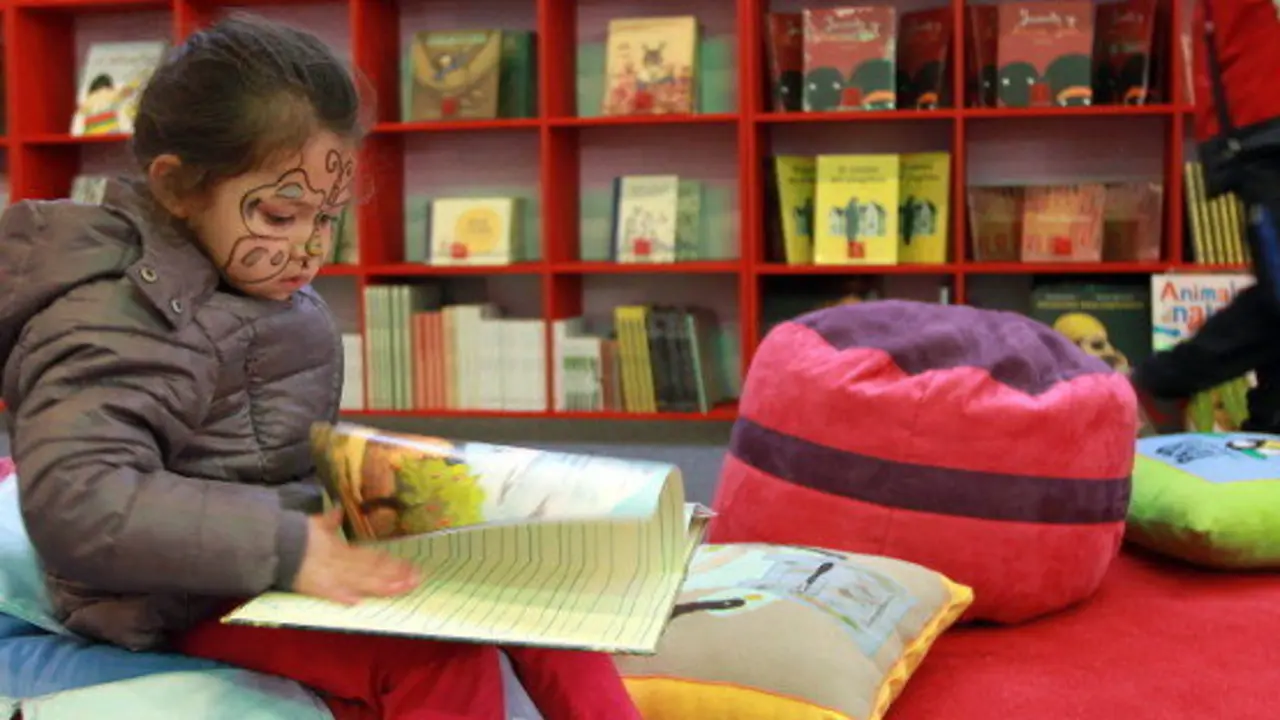 Una niña lee un libro. AEP