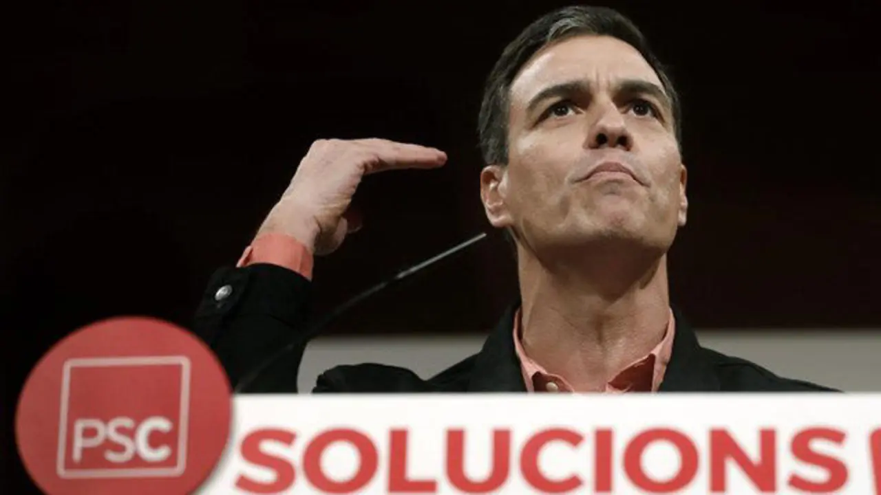 Pedro Sánchez durante su intervención en un mitín del PSC celebrado en Tarragona