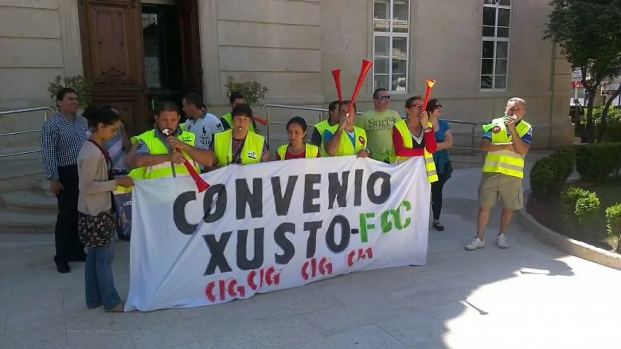 Protesta dos traballadores de FCC. CIG
