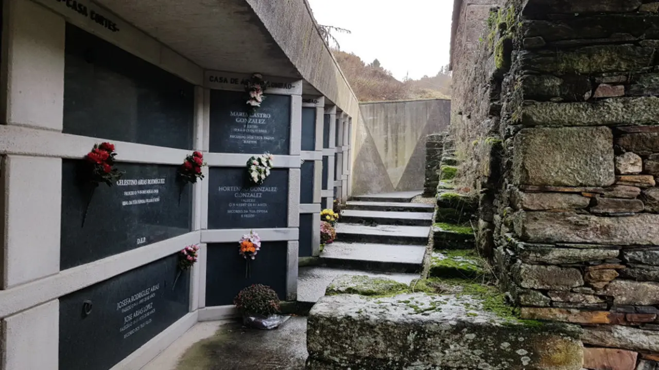 Cemiterio de San Facundo de Ribas de Miño, situado xunto á igrexa. PORTO