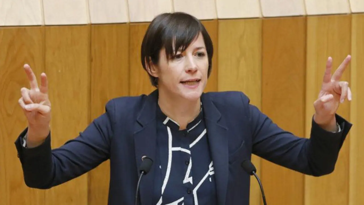 La portavoz del BNG, Ana Pontón, durante su intervención en un pleno del Parlamento de Galicia. ADP