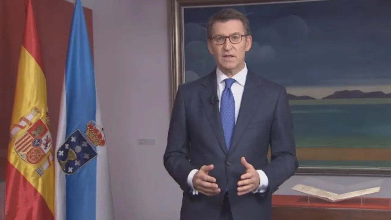 Feijóo, durante su discurso de fin de año. EP