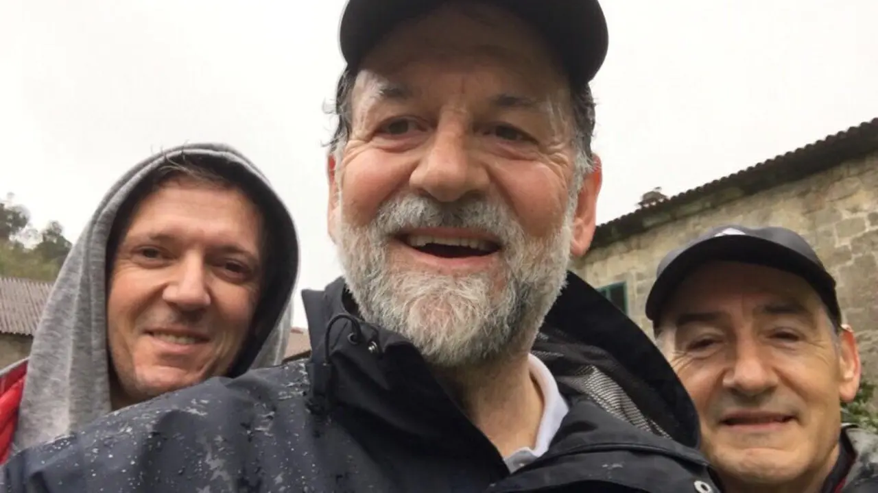 Mariano Rajoy junto a Alfonso Rueda (izquierda) y José Benito. TWITTER (@marianorajoy)