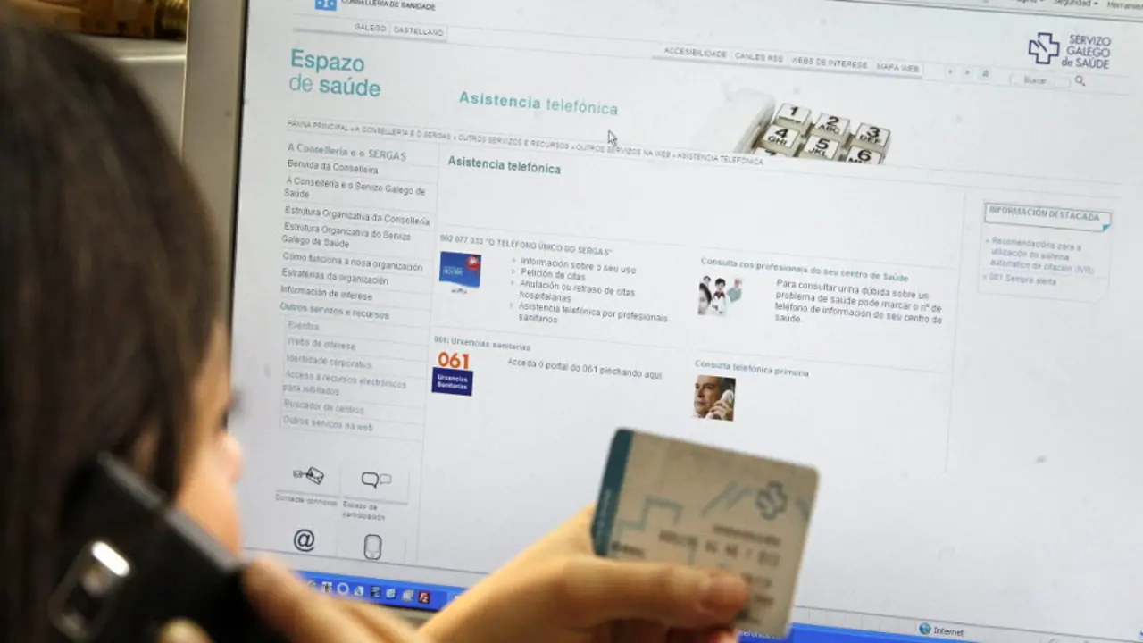 La página del Sergas. SEBAS SENANDE