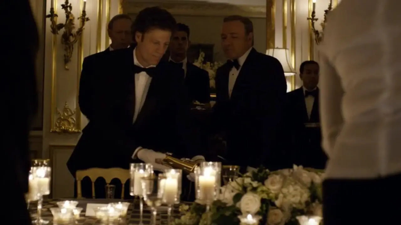 Momento en el que Kevin Spacey bebe de la botella de vodka. INTERNET