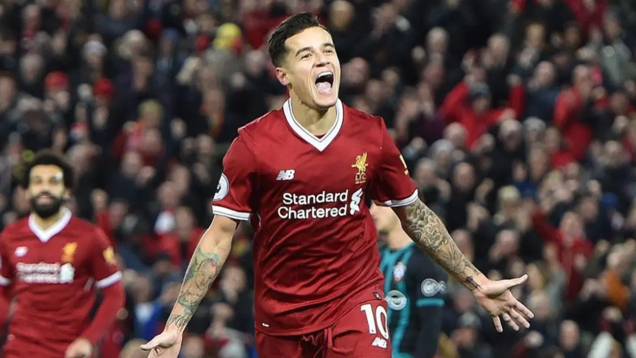 Coutinho celebra un gol con el Liverpool esta temporada