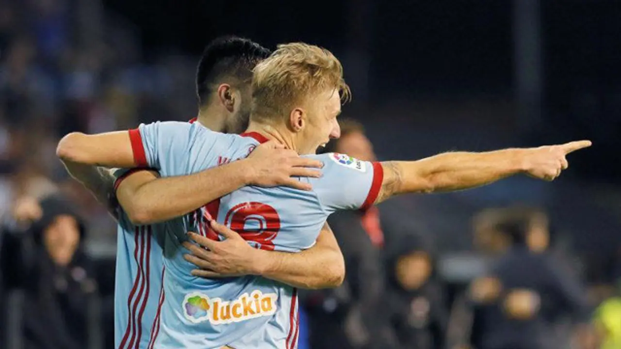 Wass celebra su gol. SALVADOR SAS (EFE)