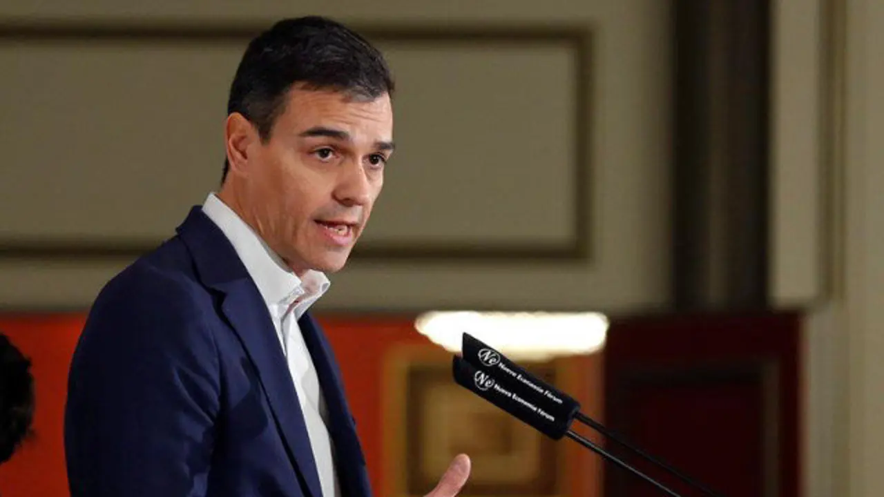 Pedro Sánchez, en un desayuno informativo. PACO CAMPOS