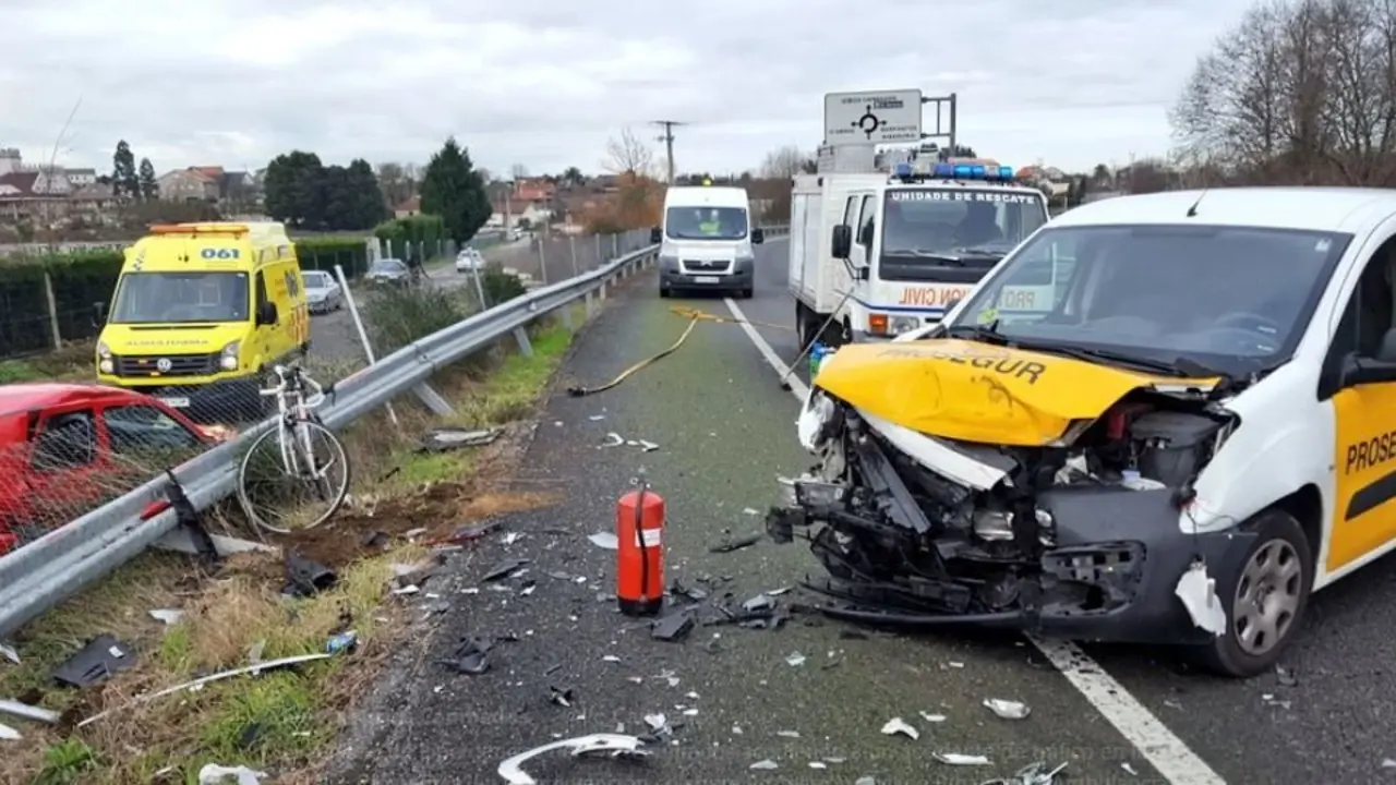 La zona tras el suceso. Emerxencia Cambados