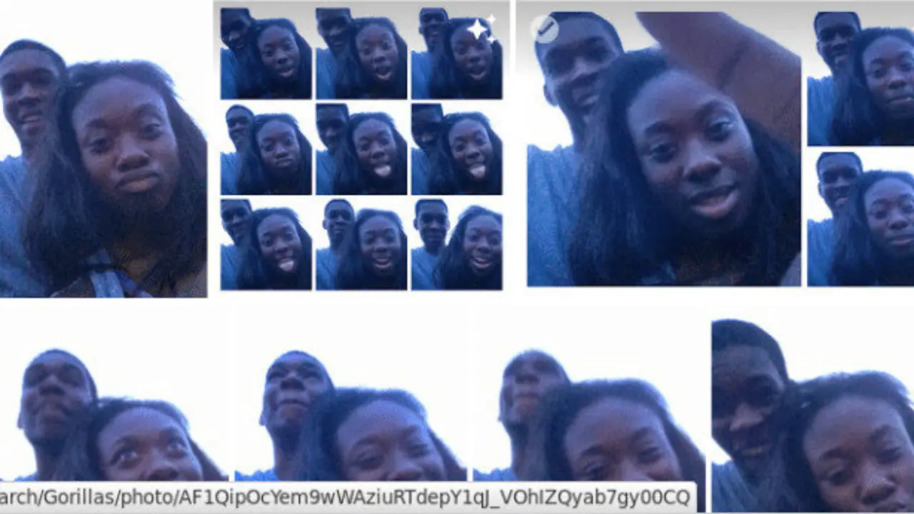 Imágenes de una pareja etiquetada como 'gorilas' por el algoritmo de Google