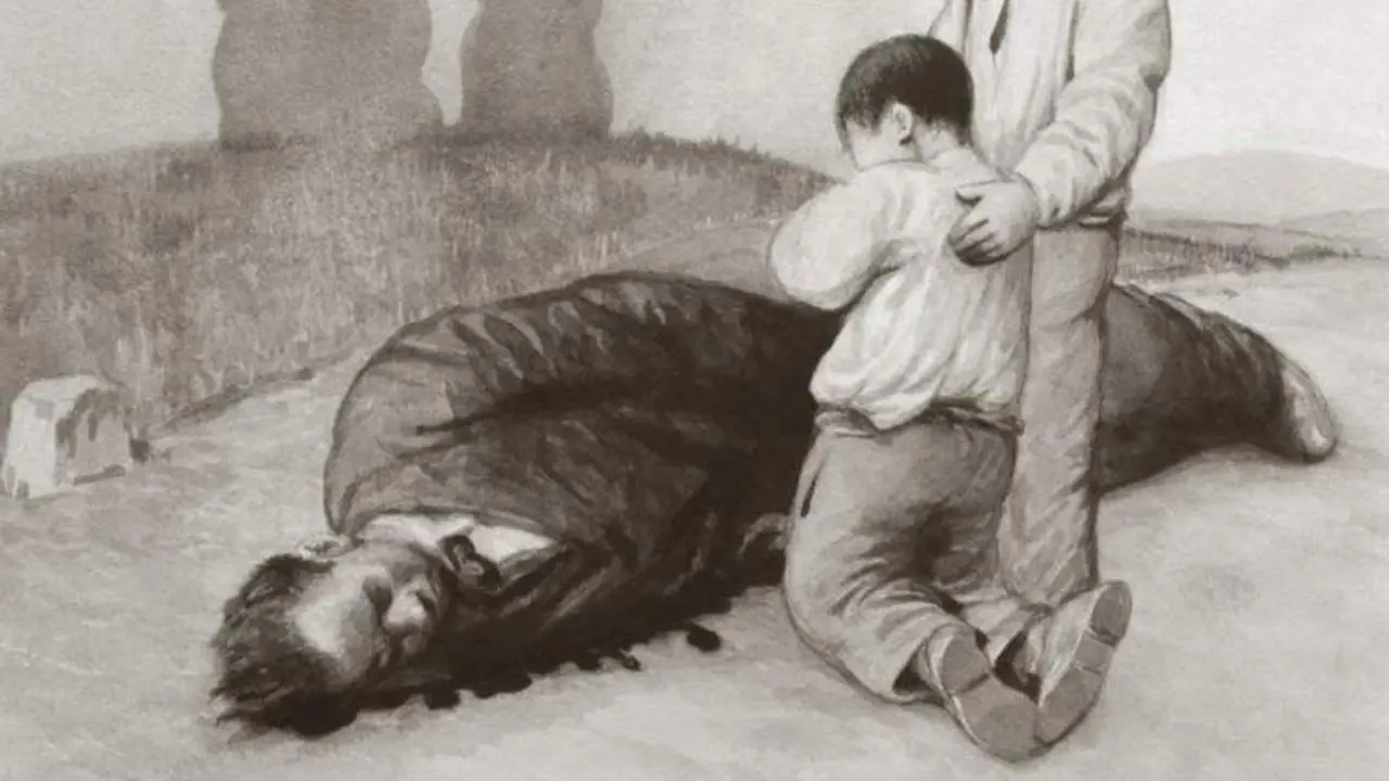 Corte da obra de Castelao &#39;A derradeira leición do mestre&#39;. INTERNET