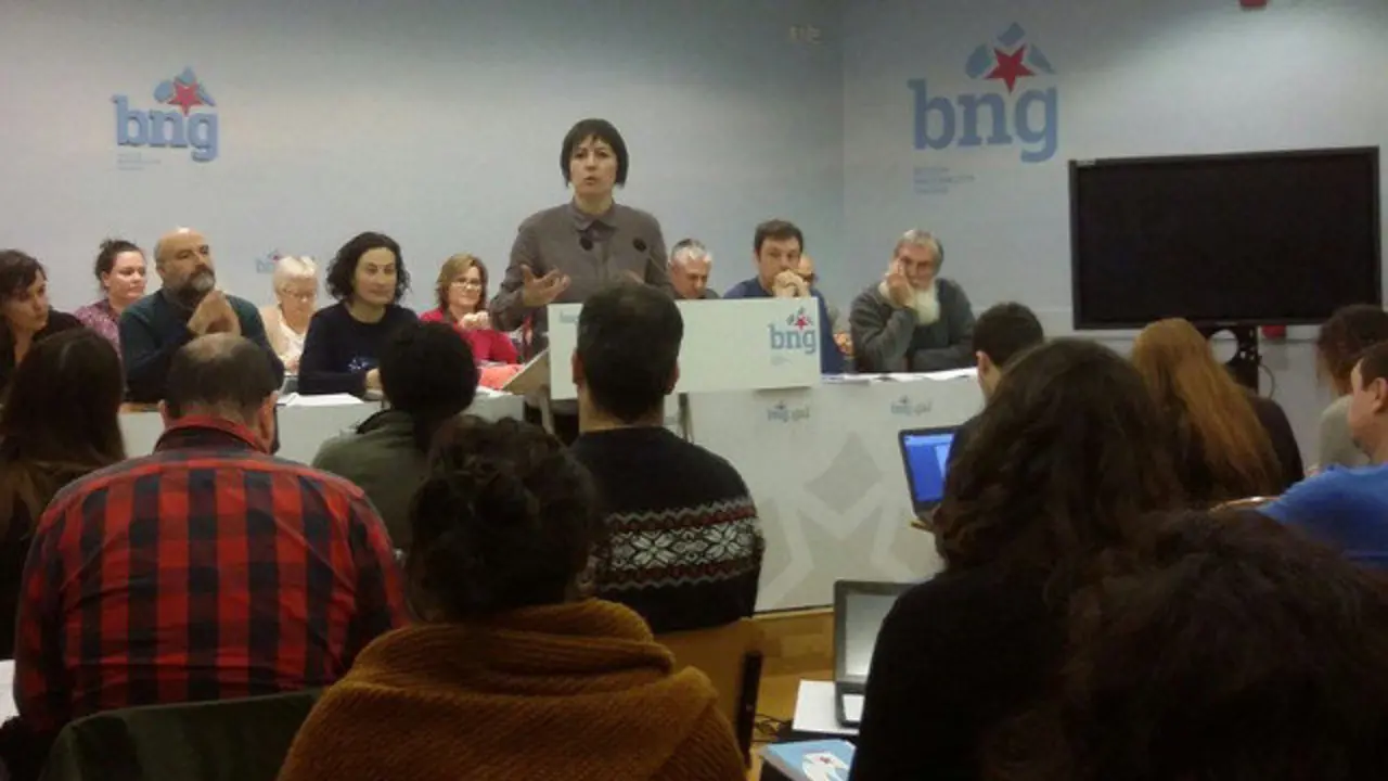 Pontón interviene durante la reunión del Consello Naciona. BNG